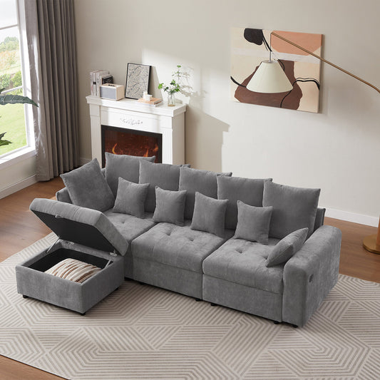 96.45"Sectional sofa Modular Sofa Couch with Three USB Ports, a