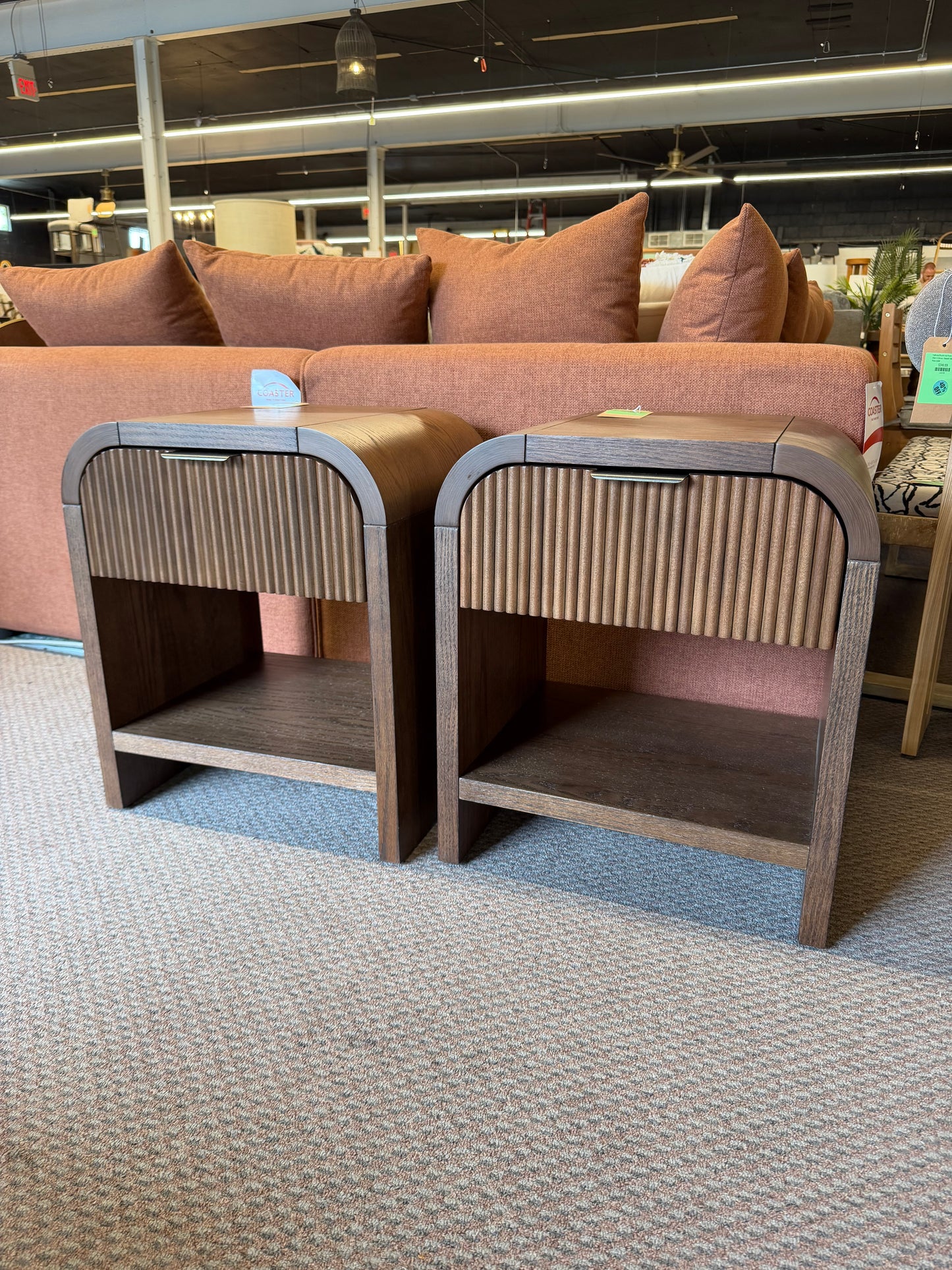 Lupine Reeded Accent Table with One Drawer Dark Brown - Threshold Assembly Required — Retails elsewhere unassembled for $150