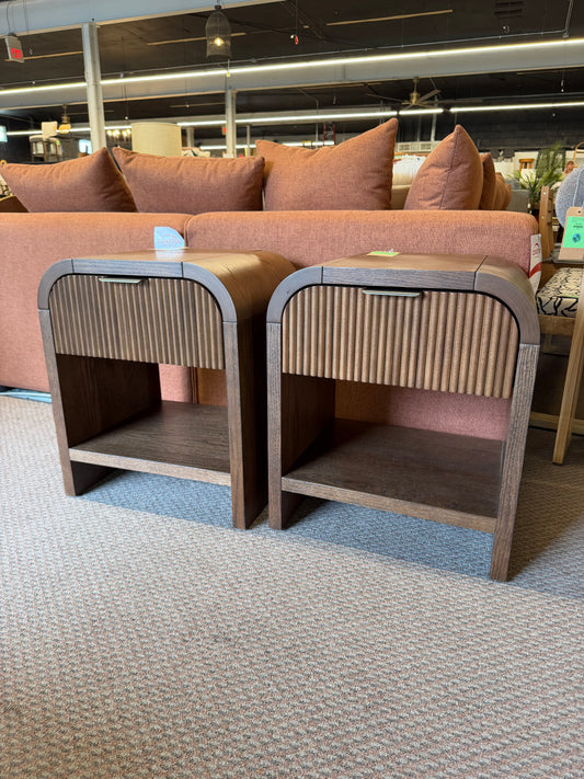 Lupine Reeded Accent Table with One Drawer Dark Brown - Threshold Assembly Required — Retails elsewhere unassembled for $150
