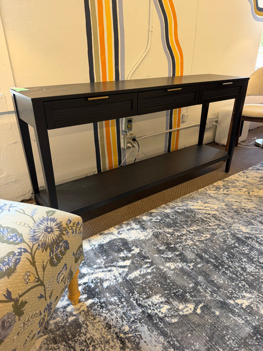 East Bluff Wicker Drawer Console Table Black - Threshold designed with Studio McGee — Retail: $350