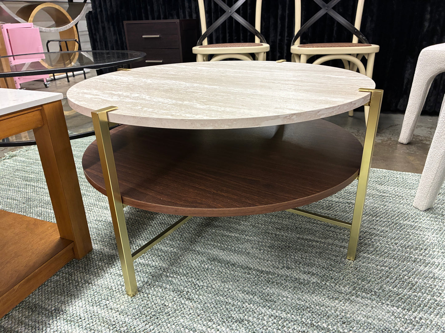 Ardmillan Round Faux Marble Cocktail Table | Retail Price: $200
