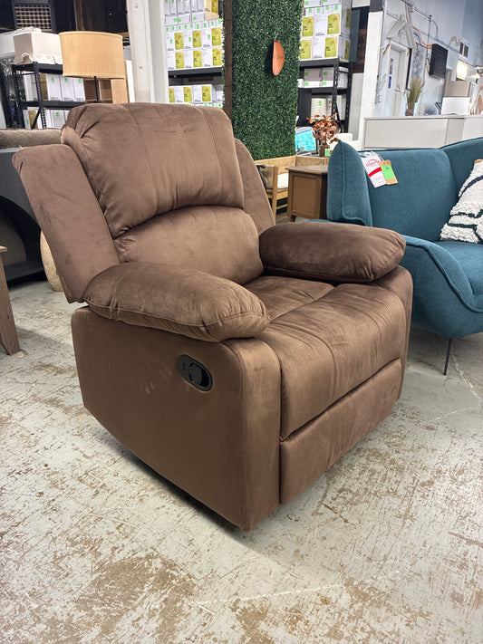 Hommoo Corduroy Recliner Chair, Living Room Chair Recliner Single Sofa with Overstuffed Arm and Back, Theater Lounge Seat for Home, Brown | Retail Price: $228