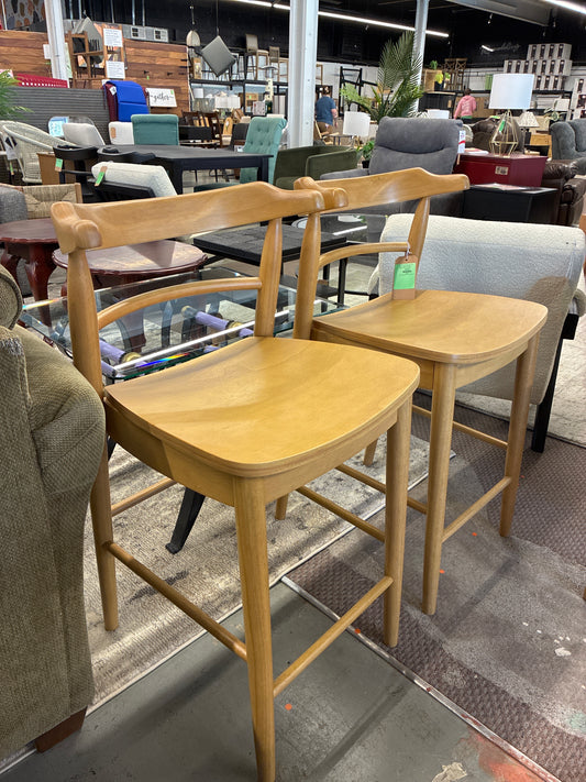 Set of 2 Kaysville Curved Back Wood Counter Height Barstool Natural - Threshold | Retail Price: $260