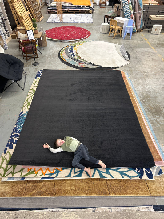 9 x 12 solid black area rug ￼