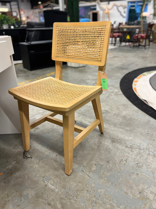 Tormod Wood and Natural Cane Dining Chair-Threshold Retail: $110