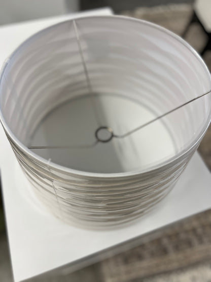 Linen Overlay Modified Drum Large Lamp Shade Ivory - Threshold: Cotton-Polyester Blend, No Assembly Required Retail: $23