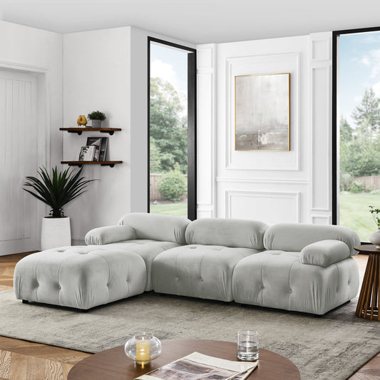 Modular Sectional Sofa, Button Tufted Designed and DIY Combination,L