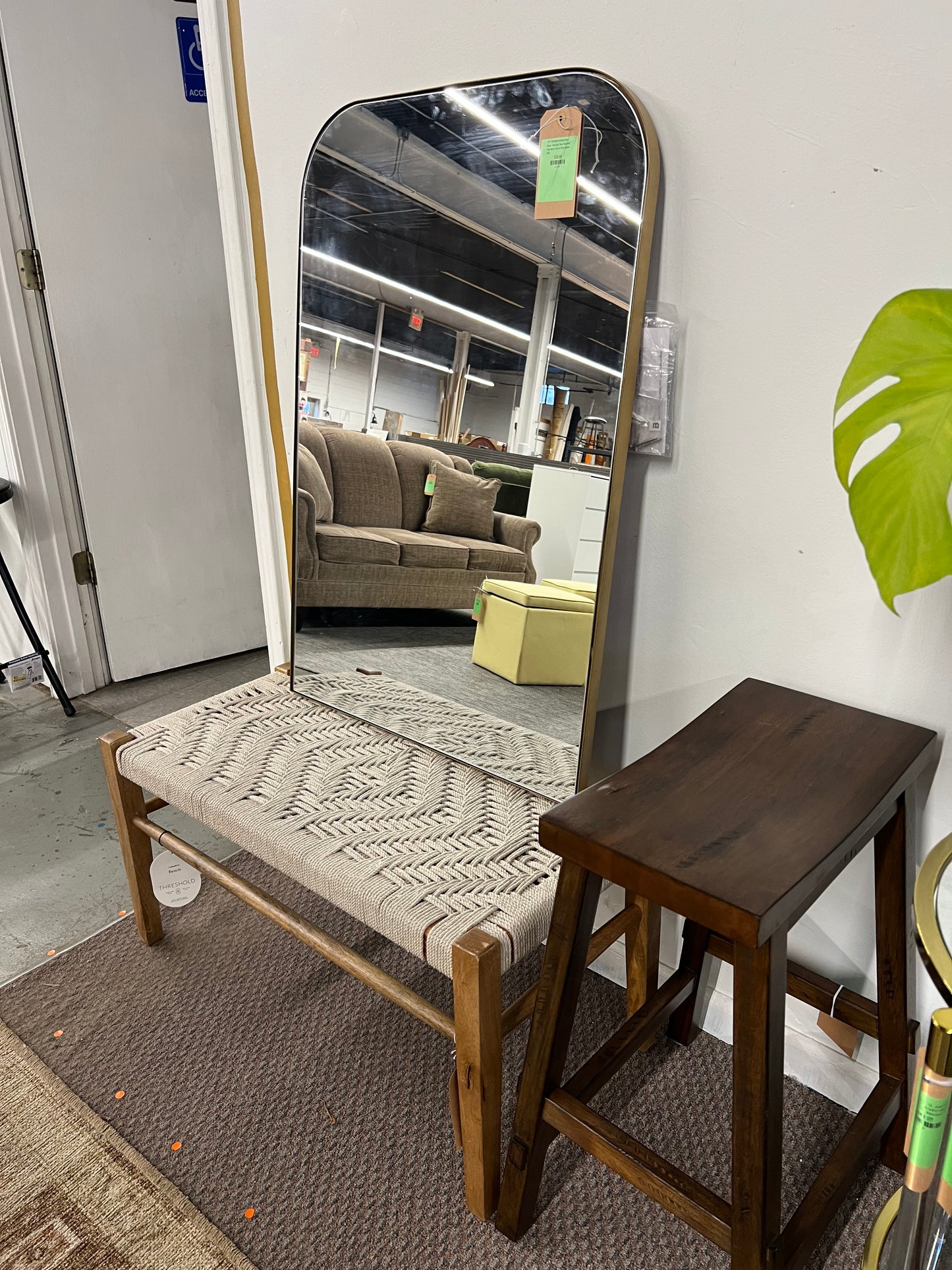 24" x 36" Infinity Mantle Mirror Brass - Threshold: Rust-Resistant, Wall Mount, Modern Decor Retail: $90