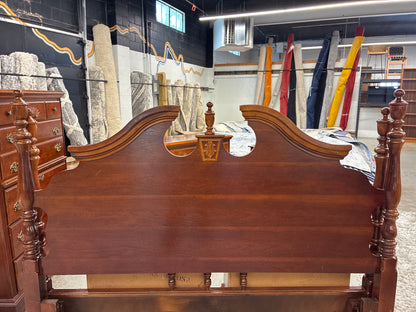 Solid Wood Full or Queen Bed Frame with Headboard, Footboard, and Side Rails (no slats included) *donated