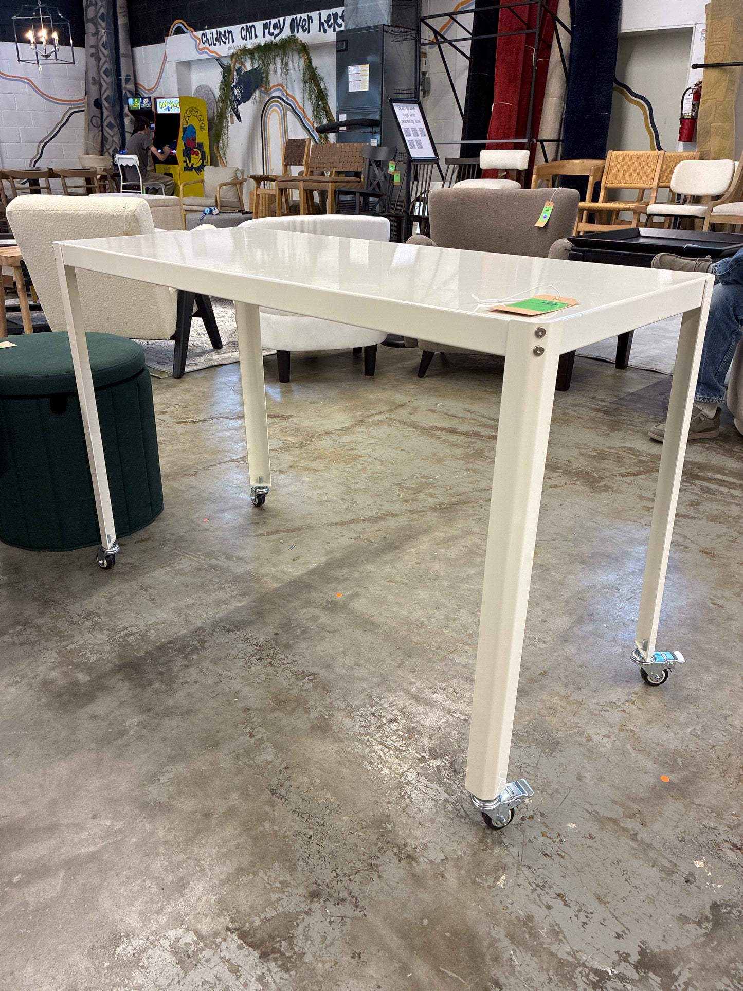 Riven 45" Metal Rolling Computer Desk