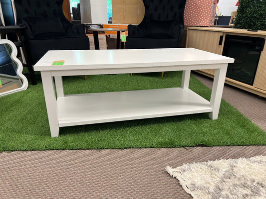 48in Wood Coffee Table - Solid White | Retail Price: $99