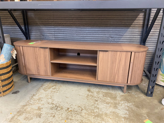 Chloe Modern Reeded 70in TV Stand - Mocha | Retail Price: $310