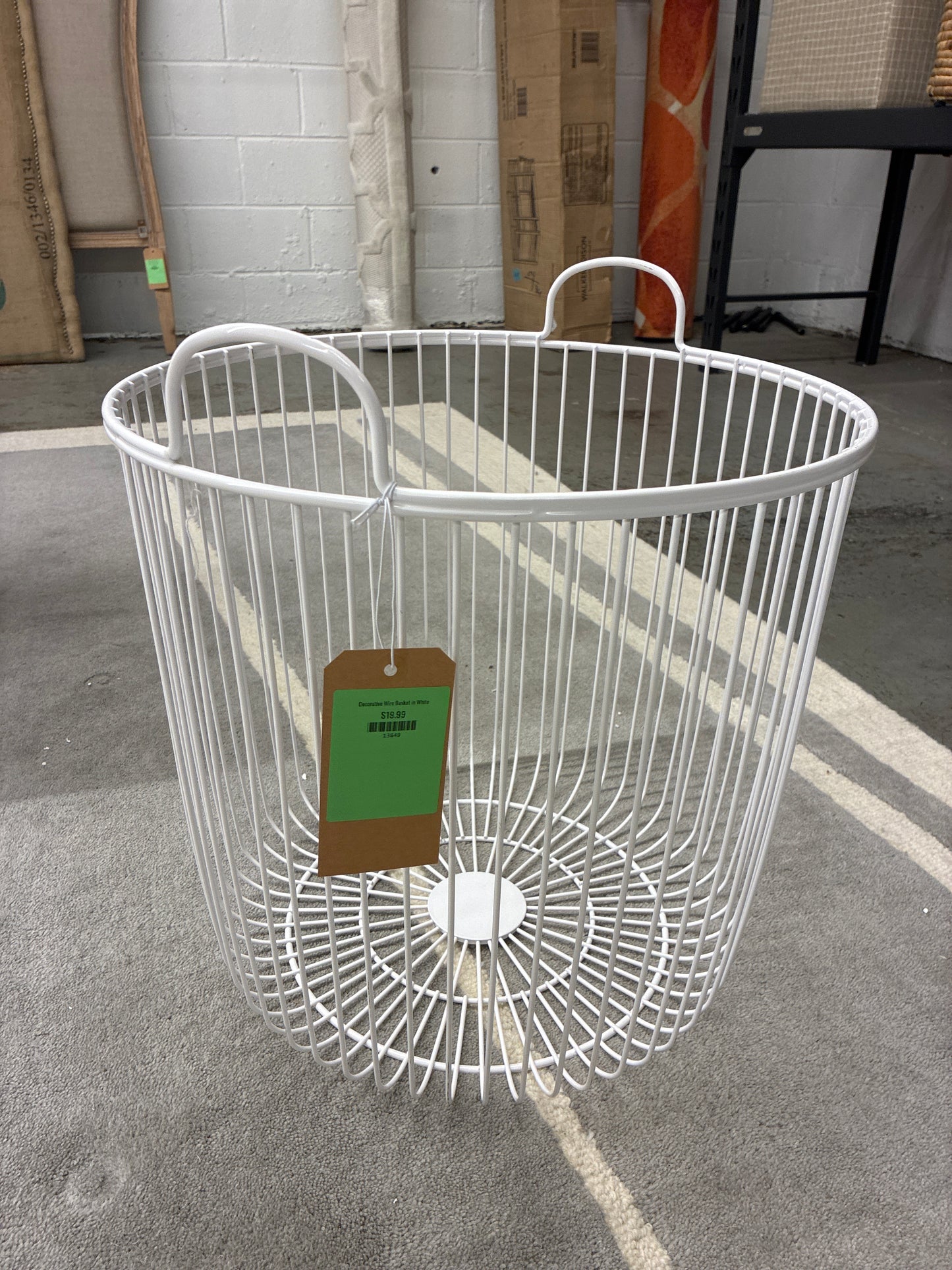 Decorative Wire Basket in White