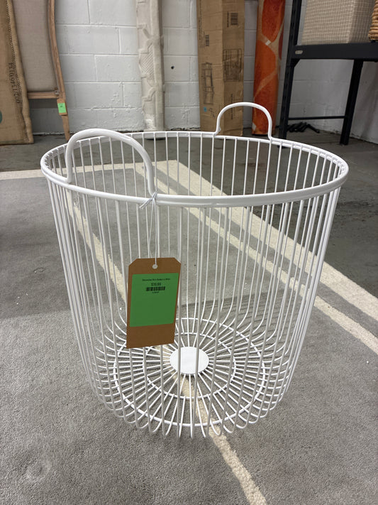 Decorative Wire Basket in White