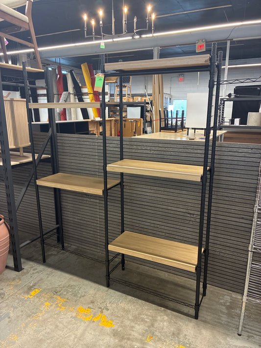 5 -Tier Metal and Wood Utility Shelving Unit