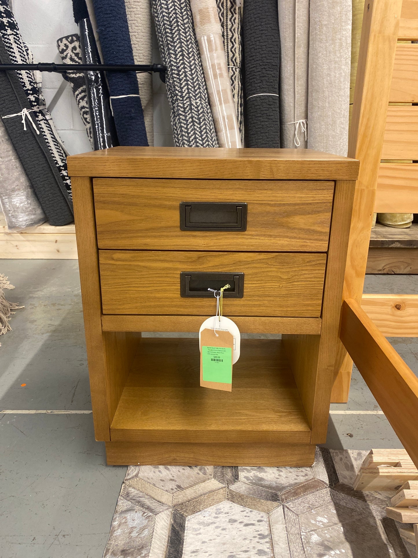 Bourne Accent Table Natural (FA) - Threshold: Sturdy Furniture with Shelf & Drawers | Retail Price: $120