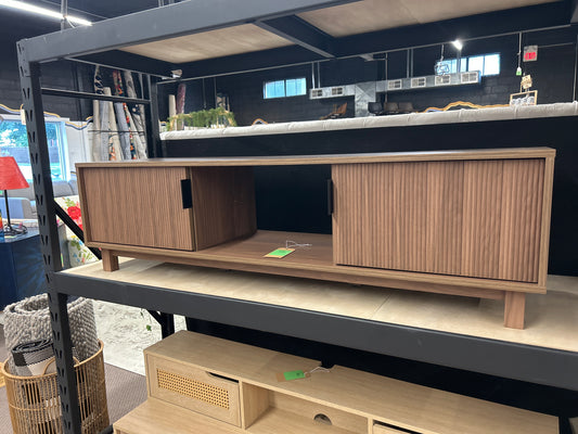 58" 2-Door TV Stand with Reeded Fronts - Mocha | Retail Price: $180