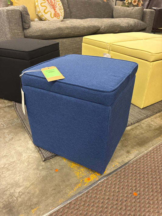 15" Square Small Single Storage Ottoman Blue - Room Essentials | Retail Price: $20