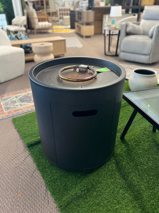 Round Metal Outdoor Column Fire Pit Black - Threshold | Retail Price: $299 USED