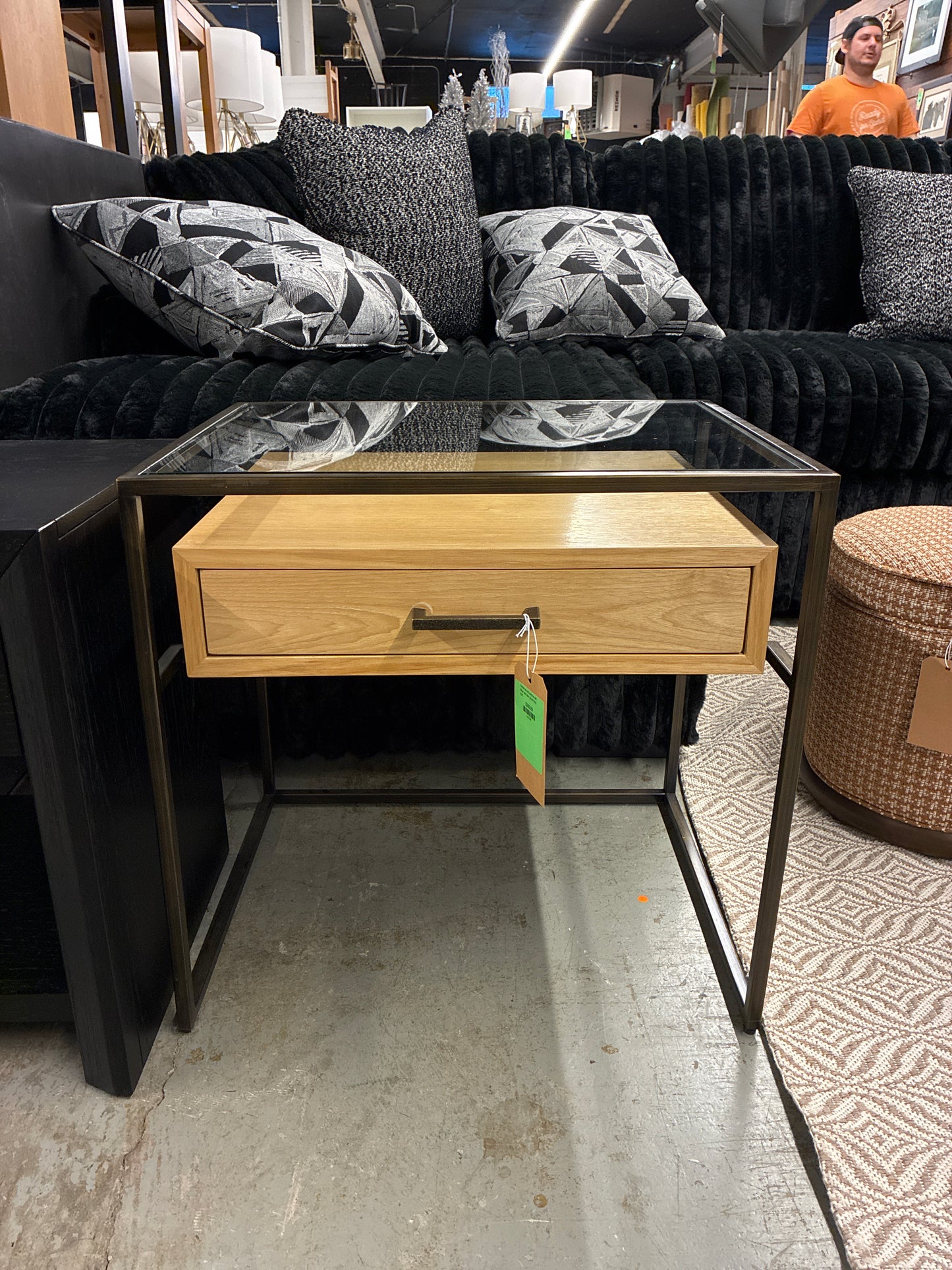 Caelan Natural Eucalyptus and Glass Side Table | Retail Price: $377