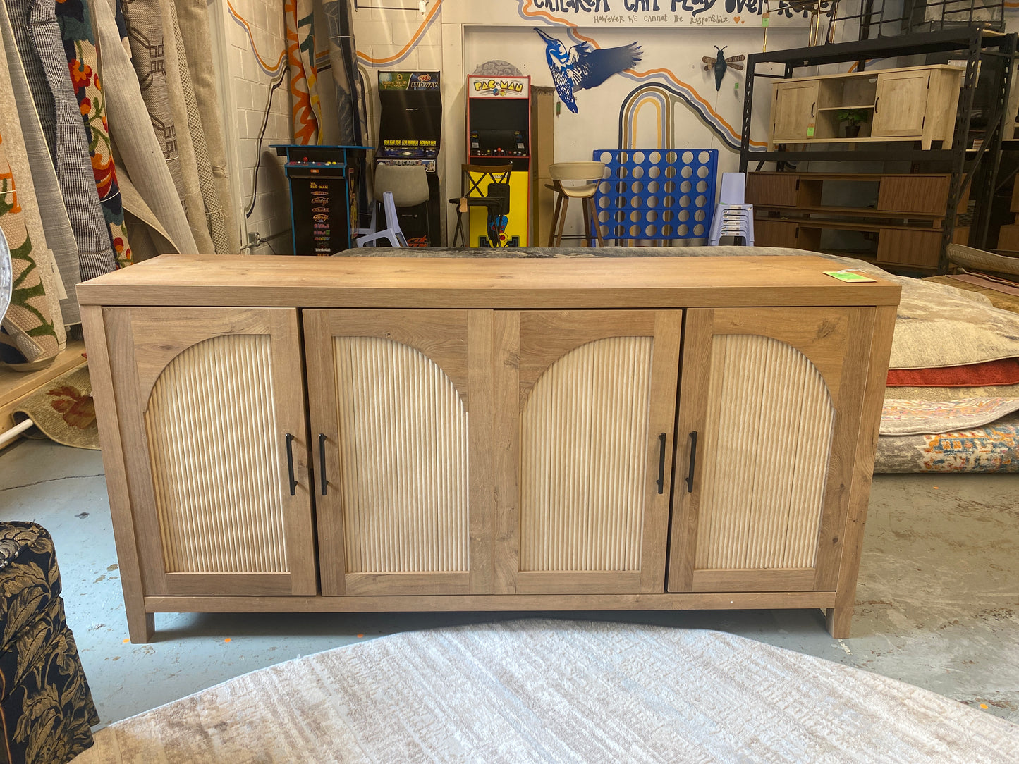 Sasha Modern 60" Reeded Sideboard - English Oak | Retail Price: $349