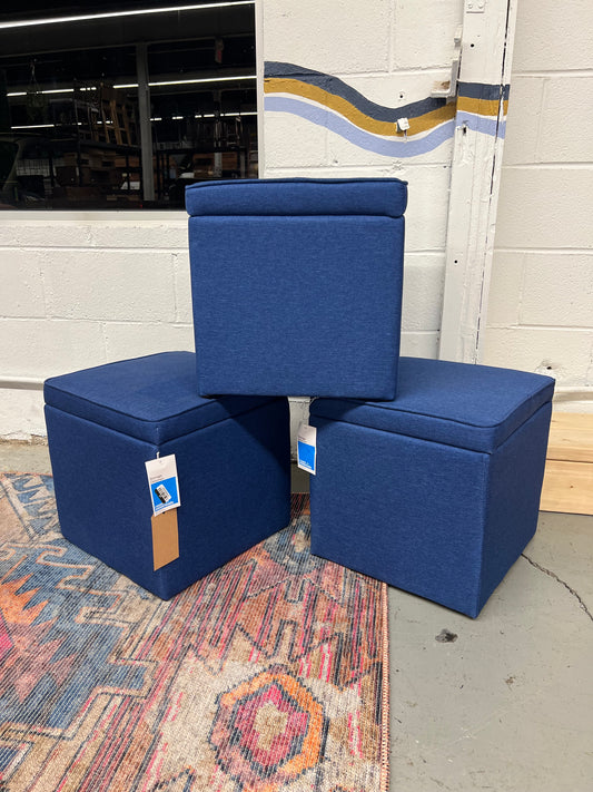 24" Collapsible Double Storage Ottoman Black - Room Essentials: Retail:$40