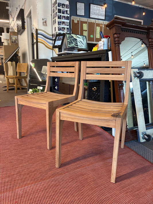 Set of 2 Anna Solid Teak Chairs | Retail Price: $270