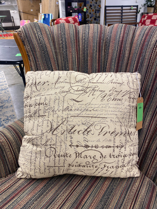 Decorative Pillow with Script *donated