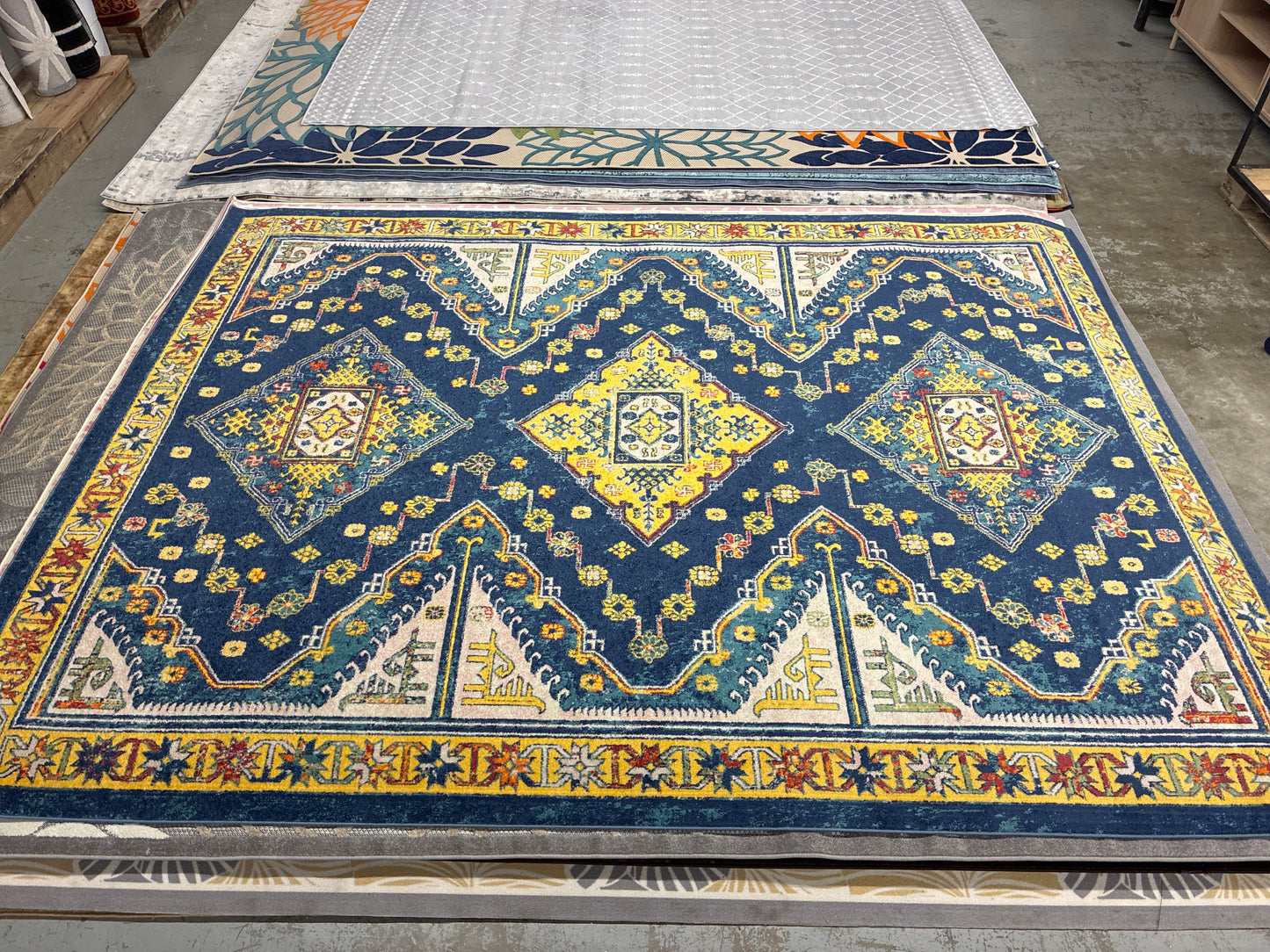 9 x 12 Area Rug Allur Navy Multicolor | ID 14165