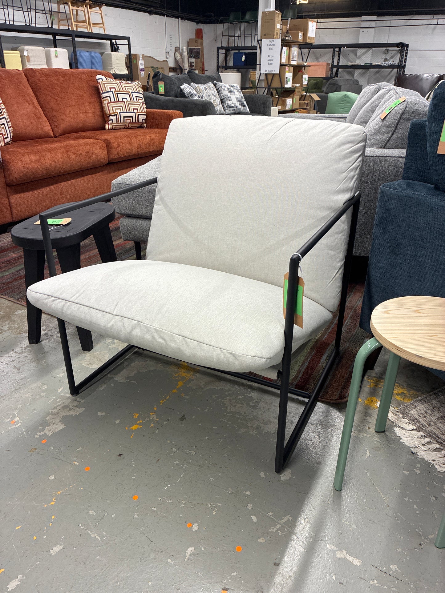 Metal Framed Sling Chair Off White - Room Essentials | Retail Price: $100