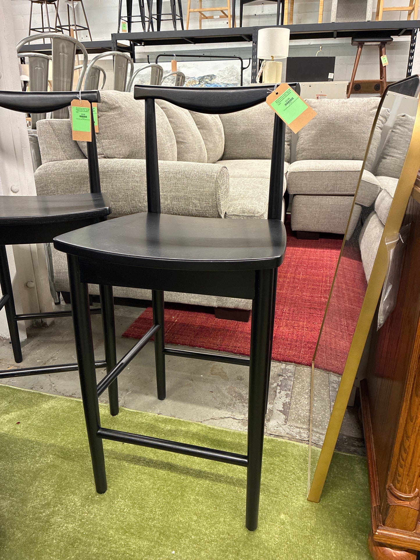 Nolan 23.94" Biscoe Wood Counter Height Barstool with Footrest Black - Threshold — Retails elsewhere unassembled for $100.0