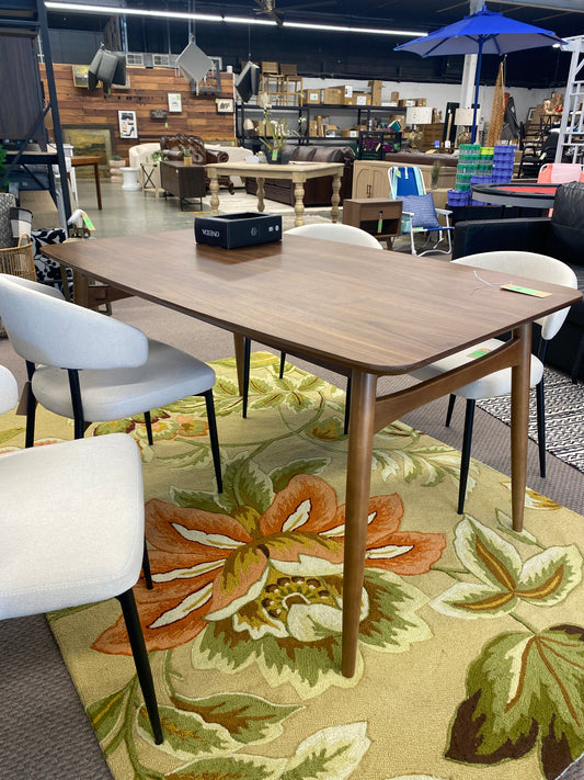 Mid-Century Modern 59" Wood Tapered Legs Dining Table - Walnut | Retail Price: $299