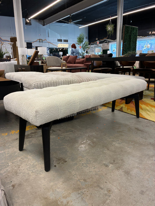 Gallagher Upholstered Bench in Beige / Black | Retail Price: $470