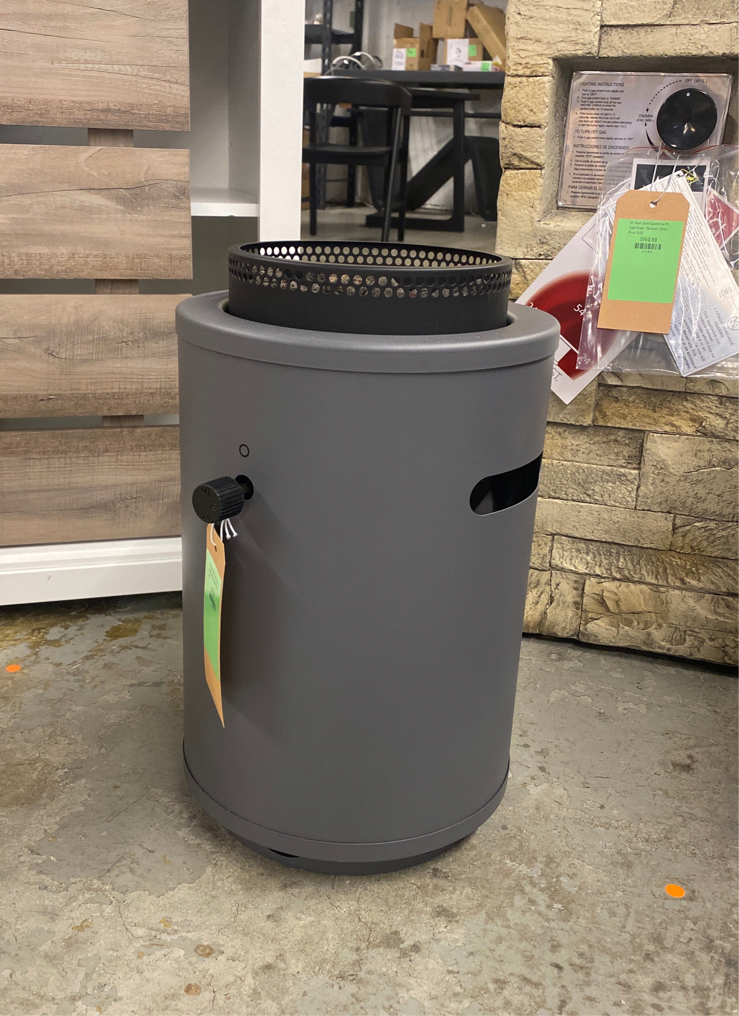1lb Round Column Fire Pit Gray - Room Essentials | Retail Price: $75