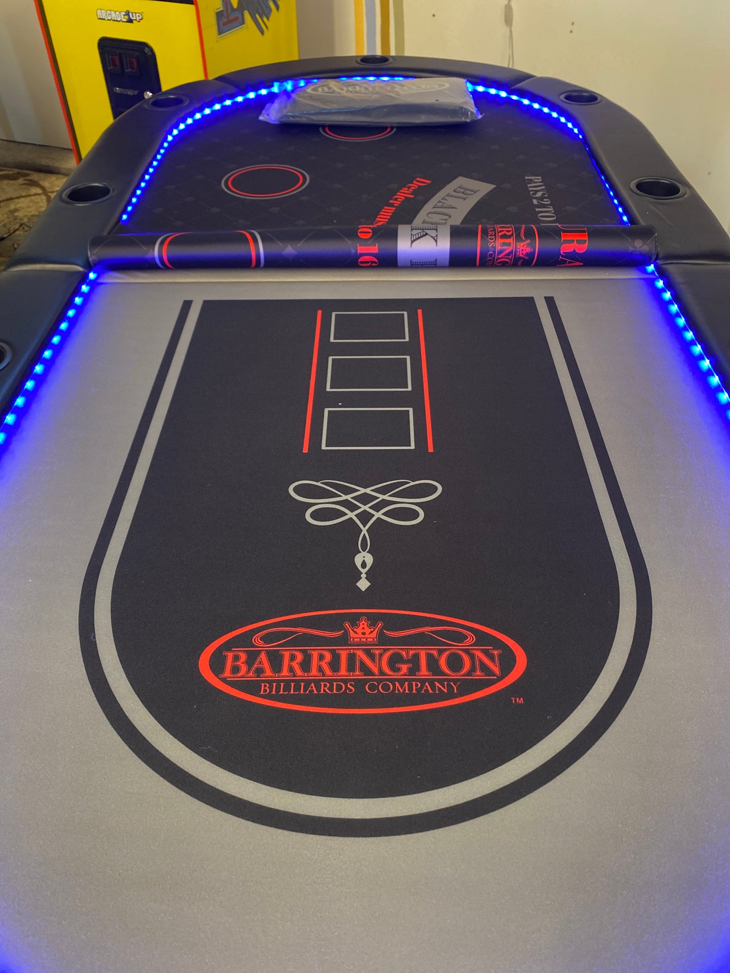 Barrington 10-player Poker Table with LED Lights - AS IS very minor signs of wear - Retail Price: $329.99