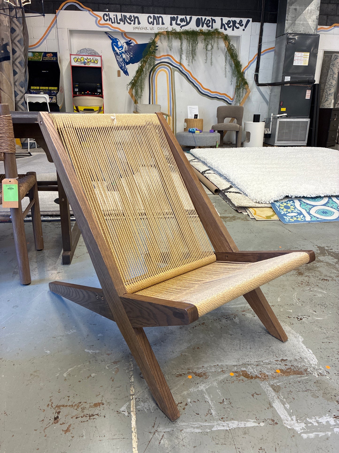 Trisha Walnut/Natural Solid Wood Folding Rope Accent Chair | Retail Price: $310