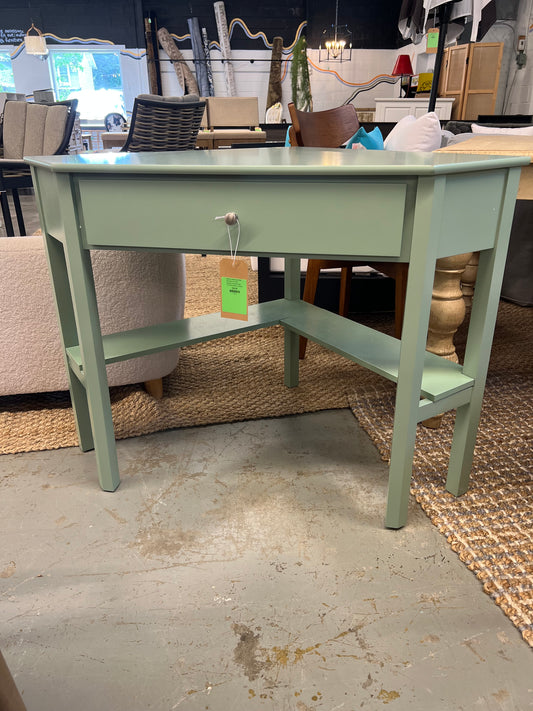 Buylateral Medford Corner Desk with Storage Mint: Wood Composite, All Purpose Drawer, 42in Width | Retail Price: $159.99