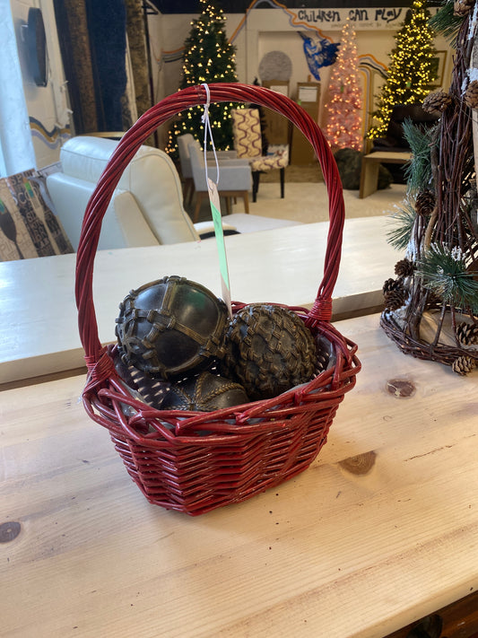 Basket with Christmas Decor