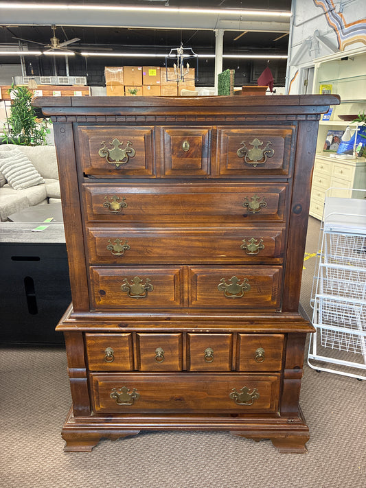 Vintage Solid Wood Tallboy Dresser