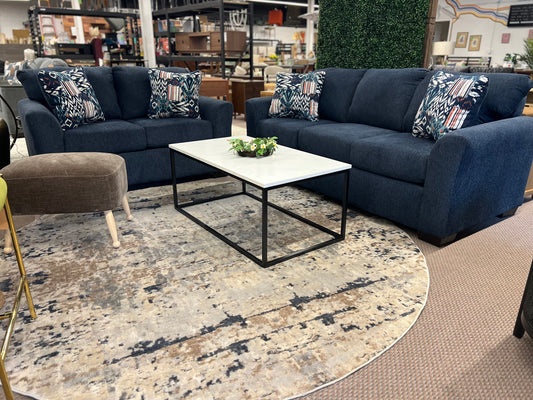 Allure Navy Loveseat | Retail Price: $666.875