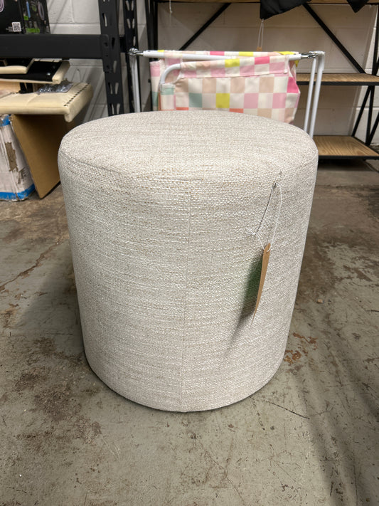 Bodrum Round Upholstered Ottoman Cream - Threshold Retail:  $90