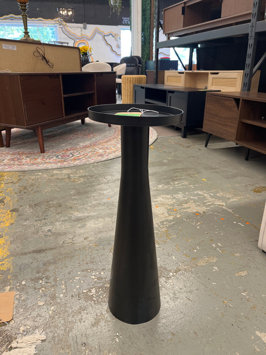 Alester Round Smooth Metal Drink Table Black - Threshold: Luxury Glam Style, Iron Pedestal Base,  | Retail Price: $55