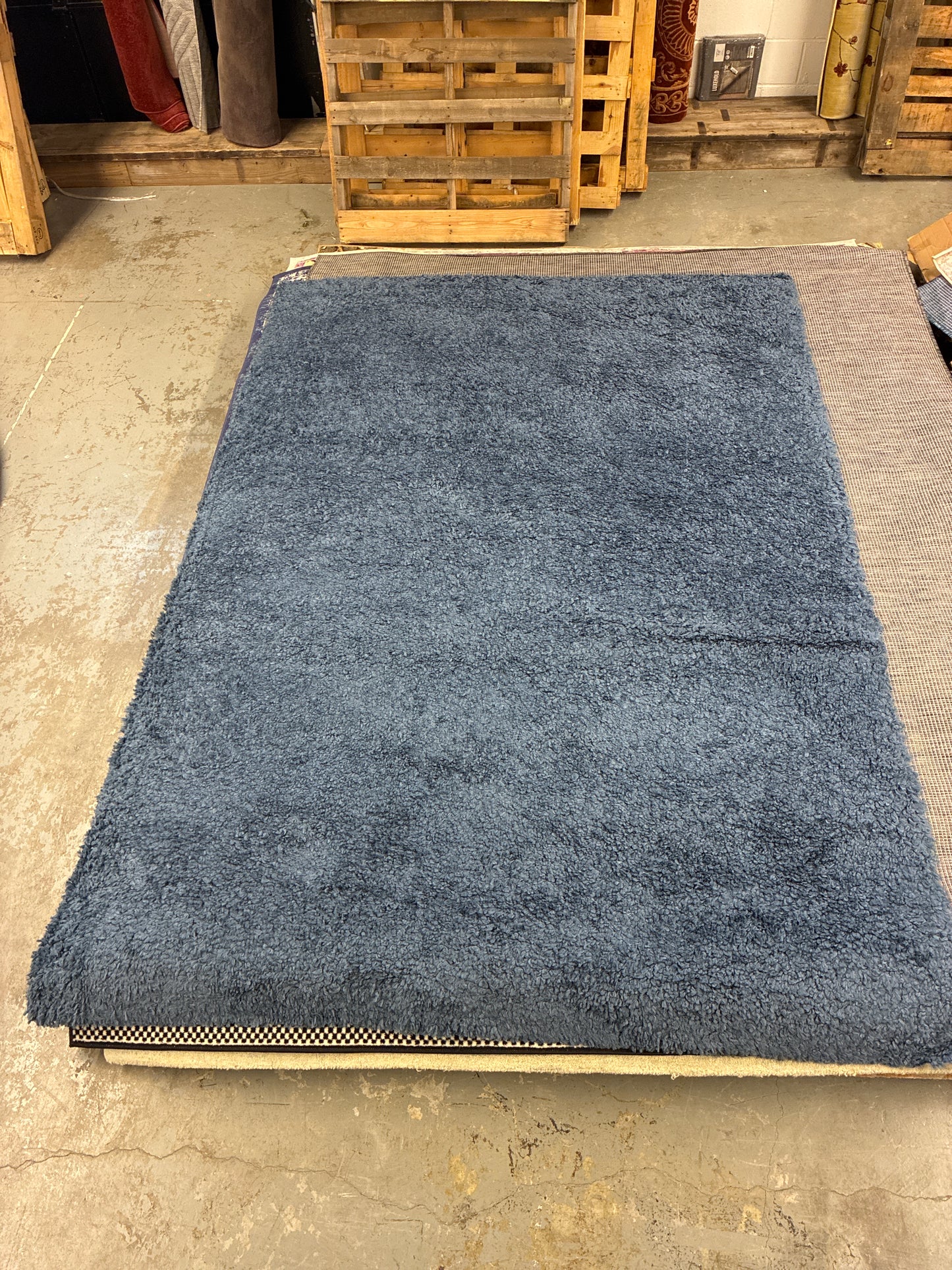6 x 9 Malibu Navy Shag Rug