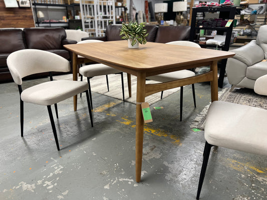 Mid-Century Modern 59" Wood Tapered Legs Dining Table - Walnut Retail: $299