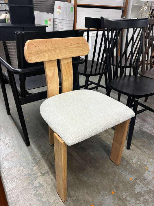 Cayde Wood and Boucle MCM Dining Chair | Retail Price: $165