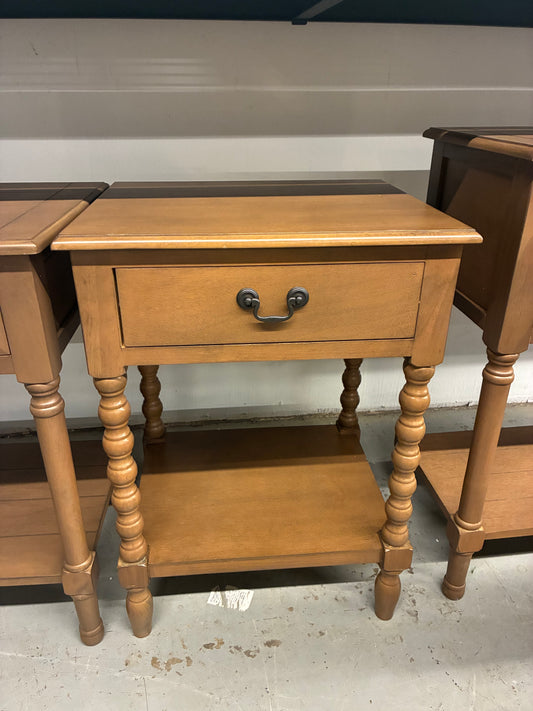 Athena Brown Accent Table with Drawer & Shelf