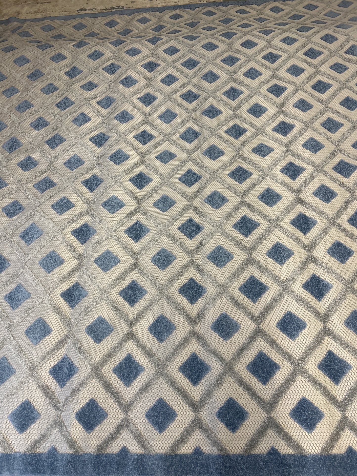 12 x 15 indoor / outdoor blue grey rug