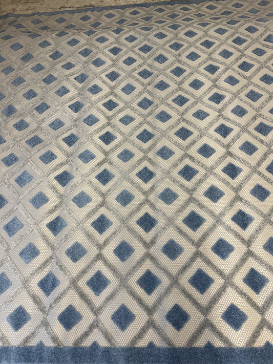 12 x 15 indoor / outdoor blue grey rug