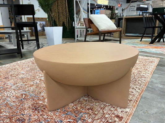 Deva Round Coffee Table in Terracotta | Retail Price: $397