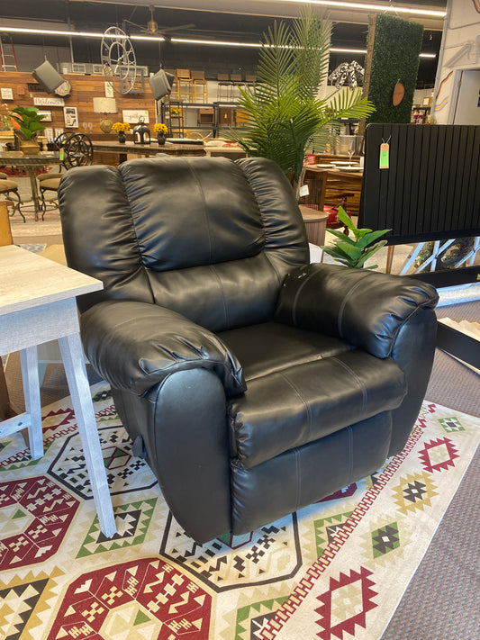 Leather Rocker Recliner in Black *donated